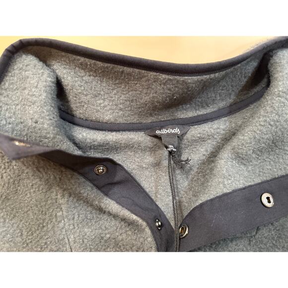 NWT Allbirds Men's Fluff Fleece Snap Pullover – Charcoal Gray & Black – Size XXL - Picture 4 of 9